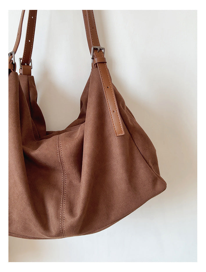 Women’s Soft Leather Soft Suede Shoulder Bag for Everyday City Outfits