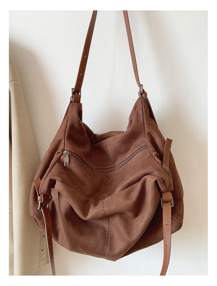 Women’s Soft Leather Soft Suede Shoulder Bag for Everyday City Outfits