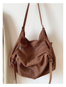 Soft Suede Leather Shoulder Bag for Women, Everyday City Purse