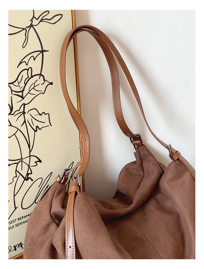 Women’s Soft Leather Soft Suede Shoulder Bag for Everyday City Outfits
