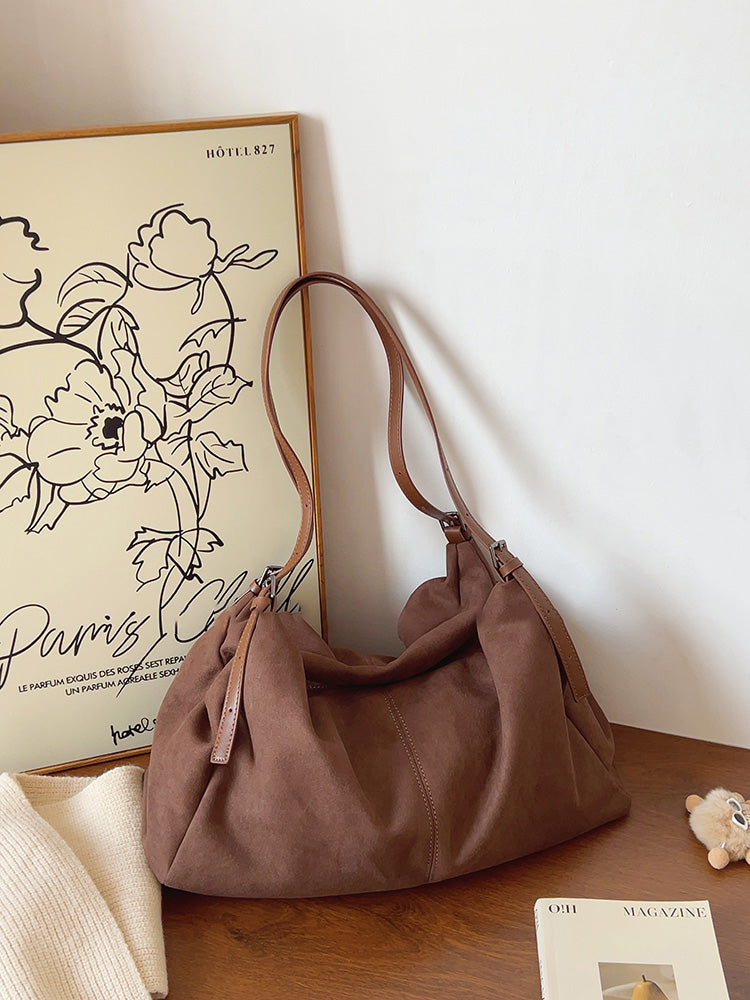 Women’s Soft Leather Soft Suede Shoulder Bag for Everyday City Outfits