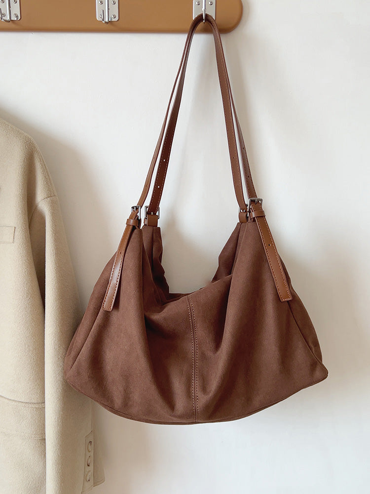 Women’s Soft Leather Soft Suede Shoulder Bag for Everyday City Outfits