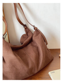 Soft Suede Leather Shoulder Bag for Women, Everyday City Purse