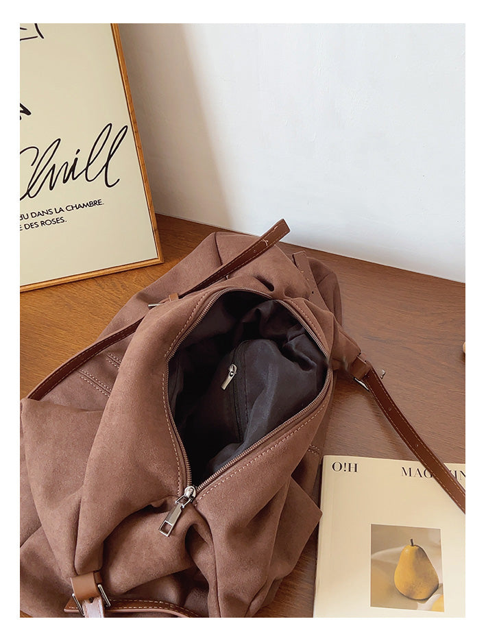 Women’s Soft Leather Soft Suede Shoulder Bag for Everyday City Outfits
