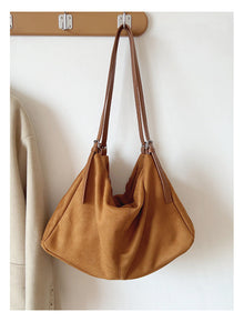 Soft Suede Leather Shoulder Bag for Women, Everyday City Purse