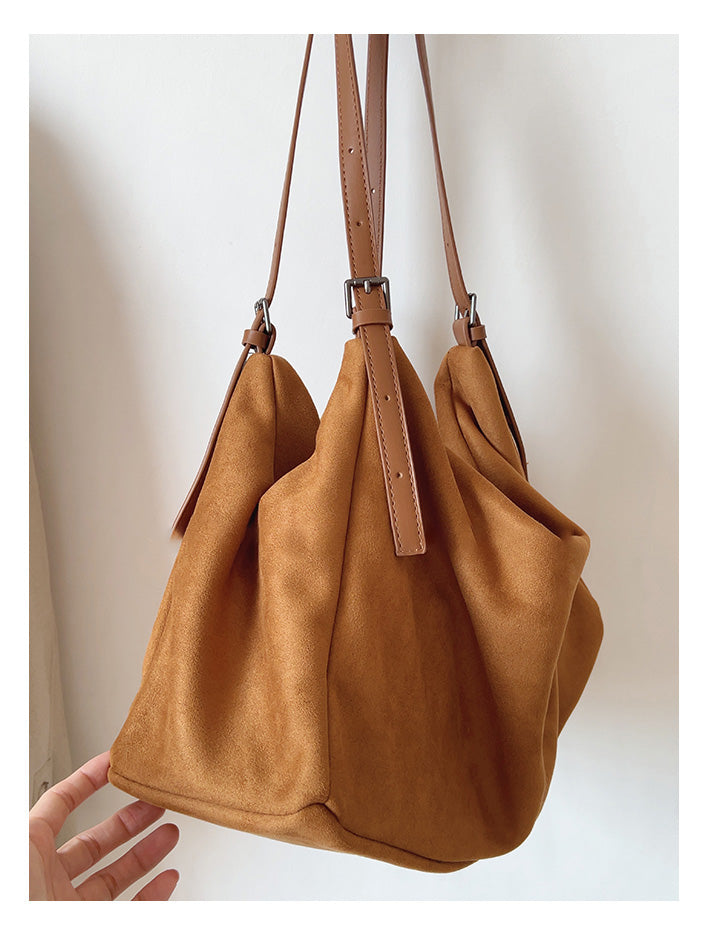 Women’s Soft Leather Soft Suede Shoulder Bag for Everyday City Outfits