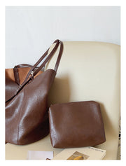 Women’s Simple Leather Tote Bag for Everyday City Outfits