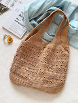 Women’s Crochet Cotton Medium Hobo Tote Bag for Boho Everyday Style & Gifts