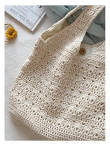 Women’s Crochet Cotton Medium Hobo Tote Bag for Boho Everyday Style & Gifts