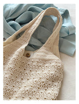 Women’s Crochet Cotton Medium Hobo Tote Bag for Boho Everyday Style & Gifts
