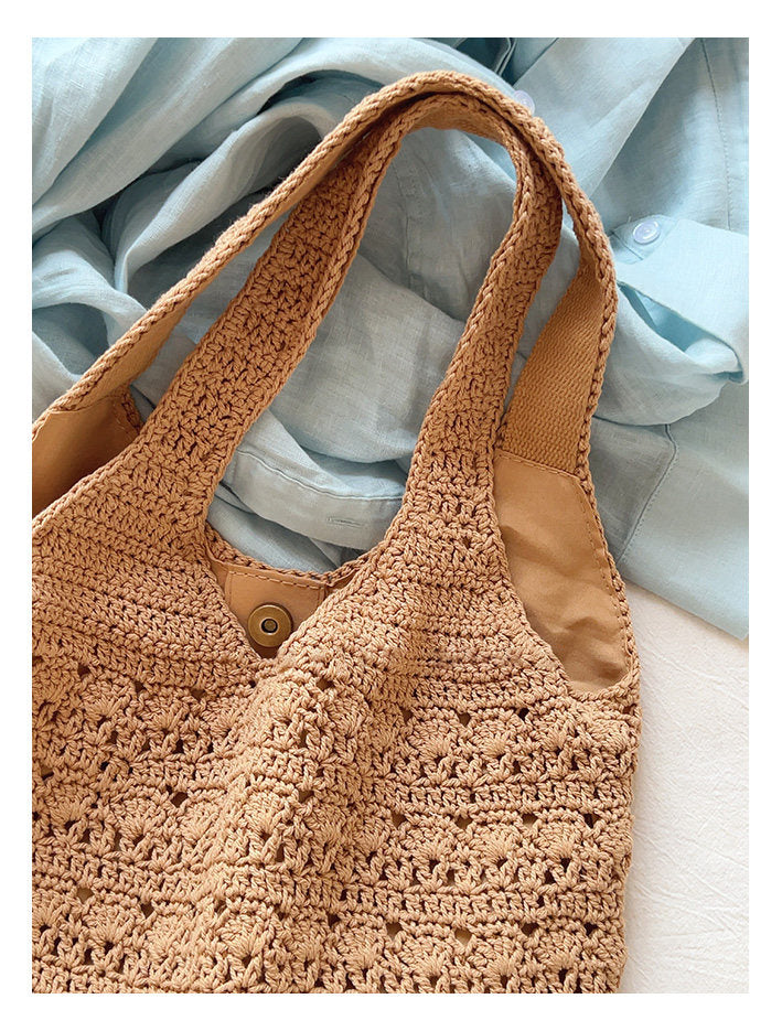 Women’s Crochet Cotton Medium Hobo Tote Bag for Boho Everyday Style & Gifts