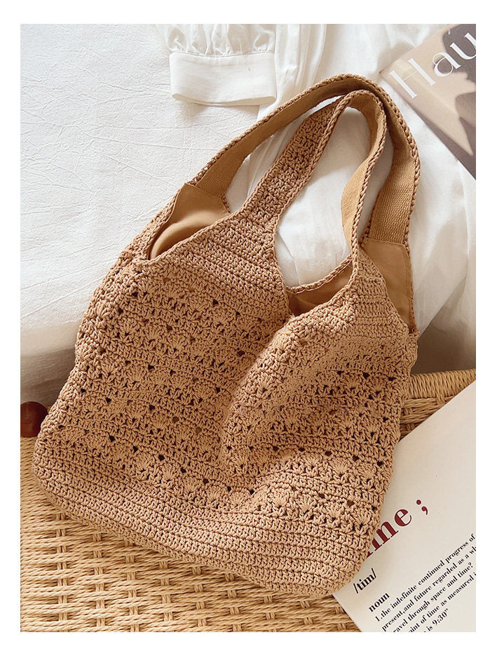 Women’s Crochet Cotton Medium Hobo Tote Bag for Boho Everyday Style & Gifts