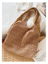 Women’s Crochet Cotton Medium Hobo Tote Bag for Boho Everyday Style & Gifts