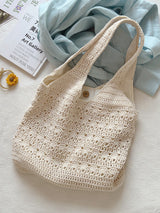 Women’s Crochet Cotton Medium Hobo Tote Bag for Boho Everyday Style & Gifts