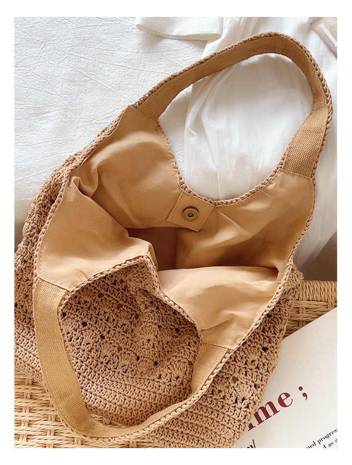 Women’s Crochet Cotton Medium Hobo Tote Bag for Boho Everyday Style & Gifts