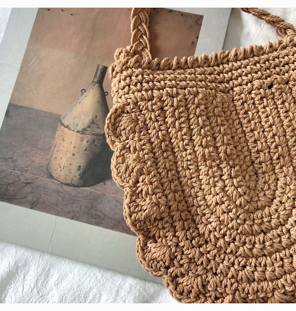 Women’s Mini Cotton Knitted Shoulder Bag Purse for Boho Everyday Style & Gifts