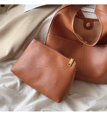 Women’s Simple Leather Tote Bag for Everyday City Outfits