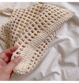 Women’s Retro Cotton Knitted Fishnet Bag Shoulder Bag for Boho Everyday Style & Gifts