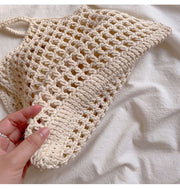Women’s Retro Cotton Knitted Fishnet Bag Shoulder Bag for Boho Everyday Style & Gifts