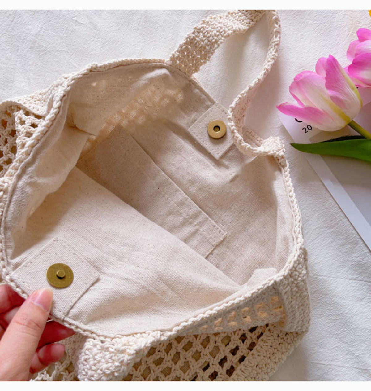 Women’s Handmade Crochet Large Fishnet Tote for Boho Everyday Style & Gifts