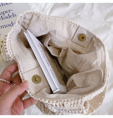 Women’s Minimalistic Cotton Bucket Shoulder Bag for Boho Everyday Style & Gifts