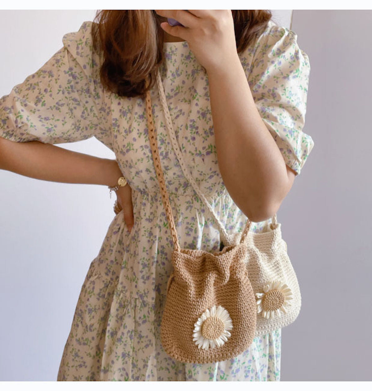 Women’s Handmade Crochet Flower Purse Crossbody Bag for Boho Everyday Style & Gifts
