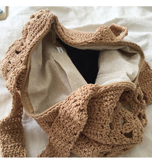 Crochet Cotton Retro Artsy Knitted Shoulder Women's Woven Bag for Boho Everyday Style & Gifts