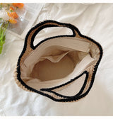 Women’s Straw Twine Woven Smiley Face Bag Purse for Beach, Vacation & Summer Outfits