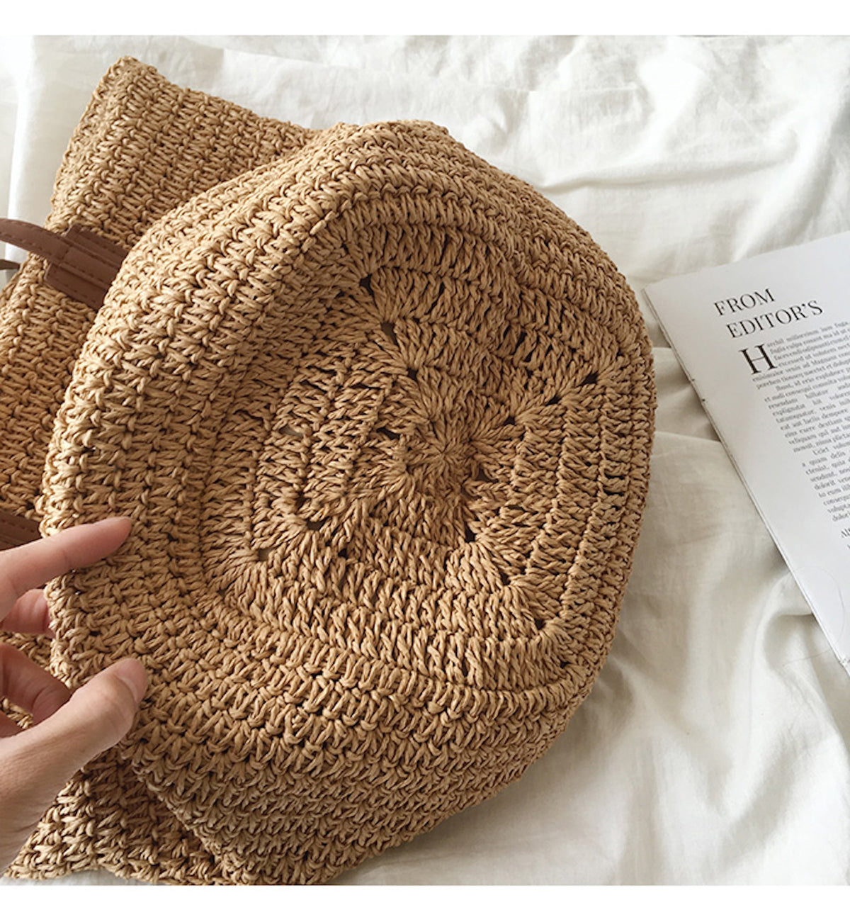Women’s Retro Straw Woven Tote Bag for Beach, Vacation & Summer Outfits
