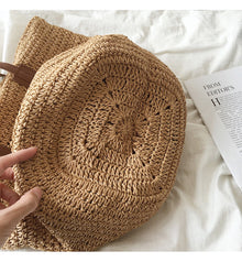 Women’s Retro Straw Woven Tote Bag for Beach, Vacation & Summer Outfits