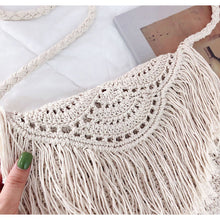 Women’s Crochet Cotton Handmade Bohemian Tassel Beach Bag Tote Bag for Boho Everyday Style & Gifts