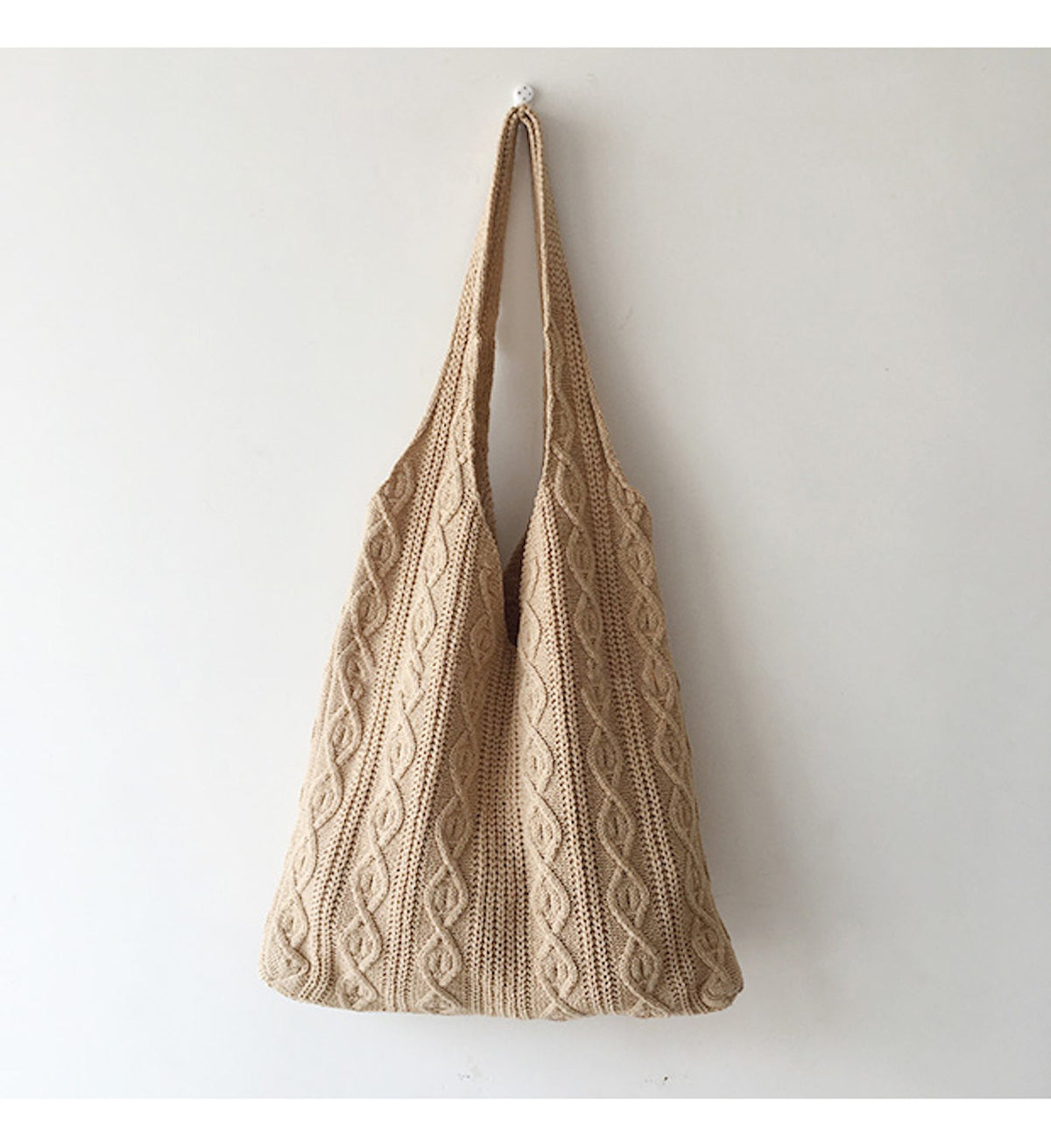 Women’s Retro Artsy Twist Cotton Knitted Shoulder Bag for Boho Everyday Style & Gifts