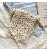 Women’s Crochet Cotton Small Boho Beach Bag with Tassels Tote Bag for Boho Everyday Style & Gifts