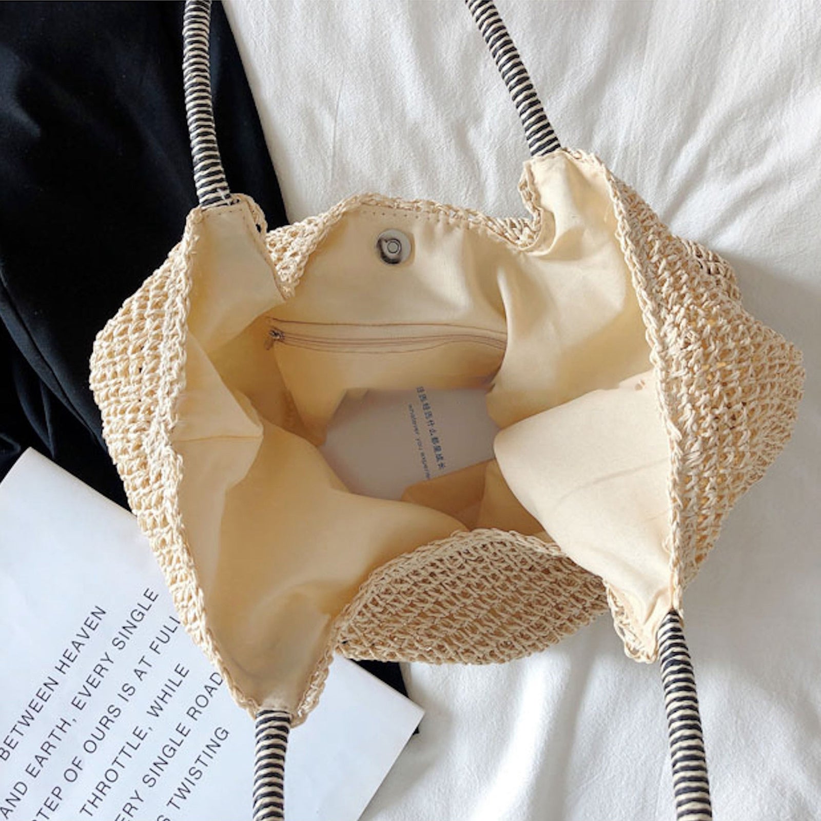 Women’s Beach Straw Woven Tote Bag for Beach, Vacation & Summer Outfits