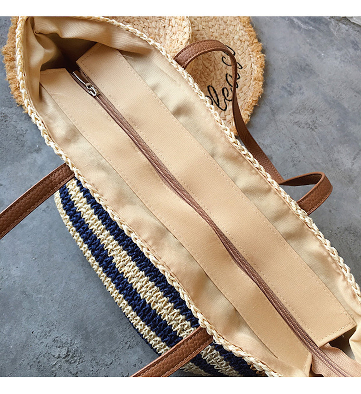Women’s Large Striped Straw Woven Tote Bag for Beach, Vacation & Summer Outfits
