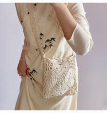 Women’s Boho Cotton Knitted Shoulder Bag Crossbody Bag for Boho Everyday Style & Gifts