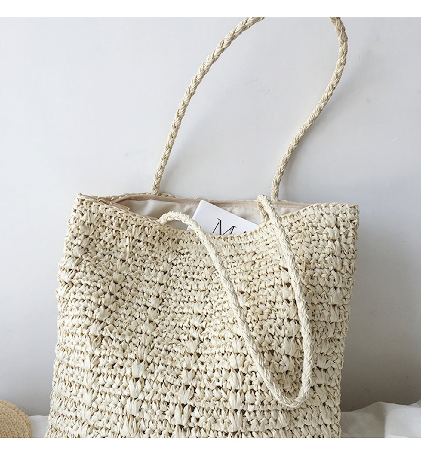Women’s Lightweight Straw Woven Square Tote Bag for Beach, Vacation & Summer Outfits