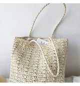 Women’s Lightweight Straw Woven Square Tote Bag for Beach, Vacation & Summer Outfits