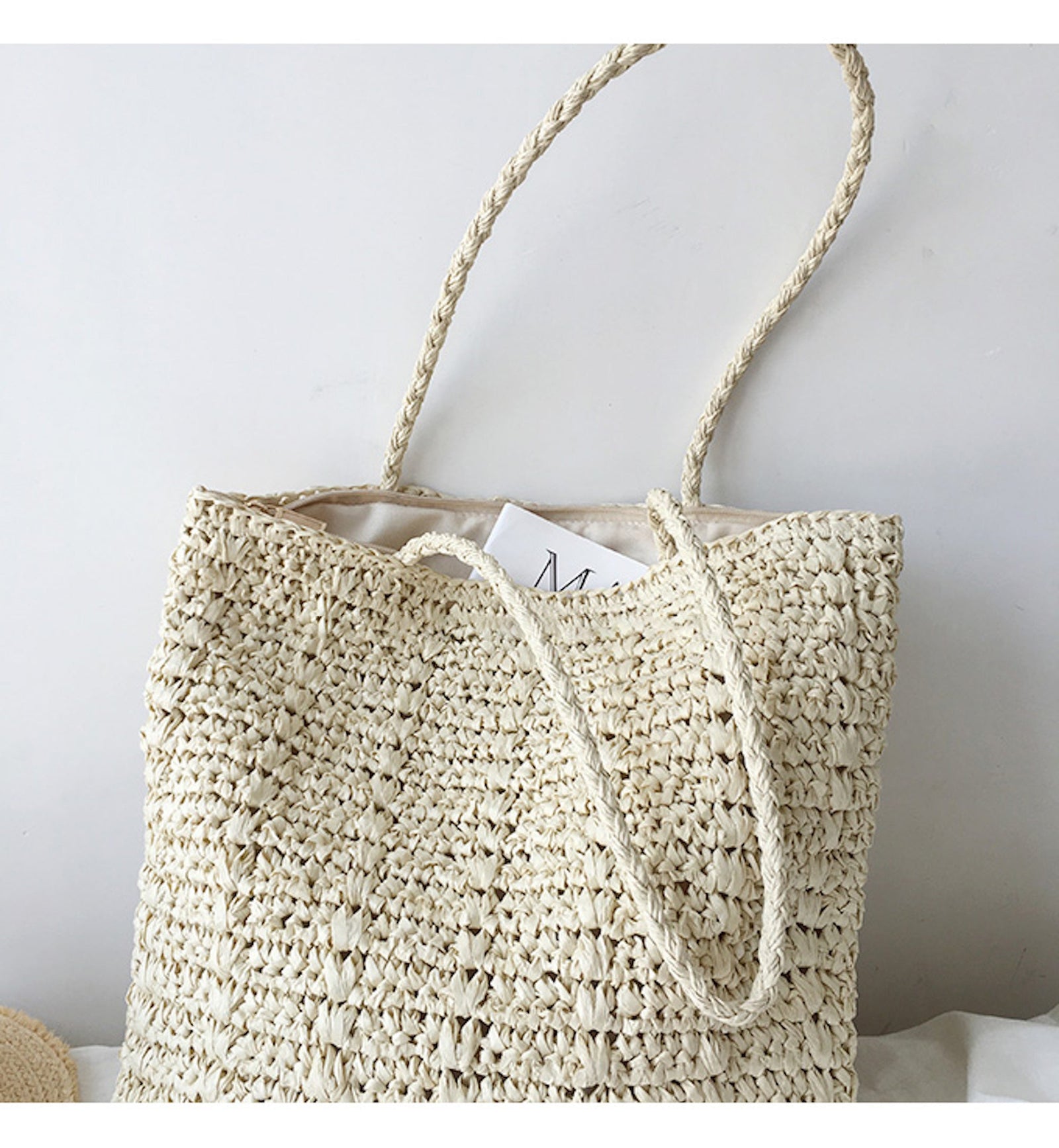 Women’s Lightweight Straw Woven Square Tote Bag for Beach, Vacation & Summer Outfits