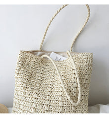 Women’s Lightweight Straw Woven Square Tote Bag for Beach, Vacation & Summer Outfits