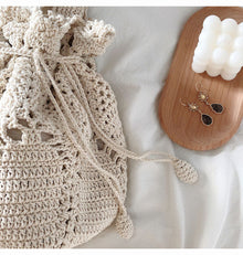 Women’s Crochet Cotton Floral Knitted Bucket Bag Crossbody Bag for Boho Everyday Style & Gifts