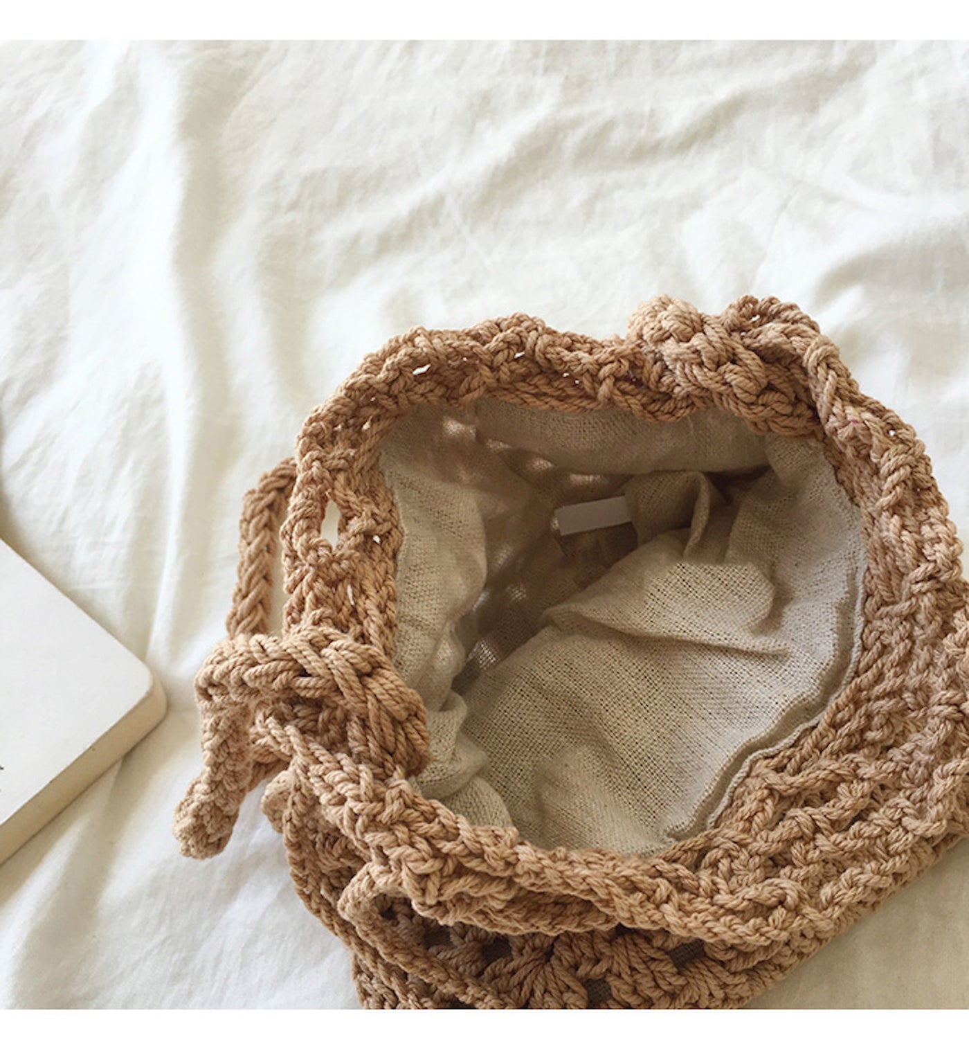 Women’s Retro Cotton Knitted Shoulder Bucket Bag Crossbody Bag for Boho Everyday Style & Gifts