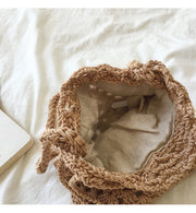 Women’s Retro Cotton Knitted Shoulder Bucket Bag Crossbody Bag for Boho Everyday Style & Gifts