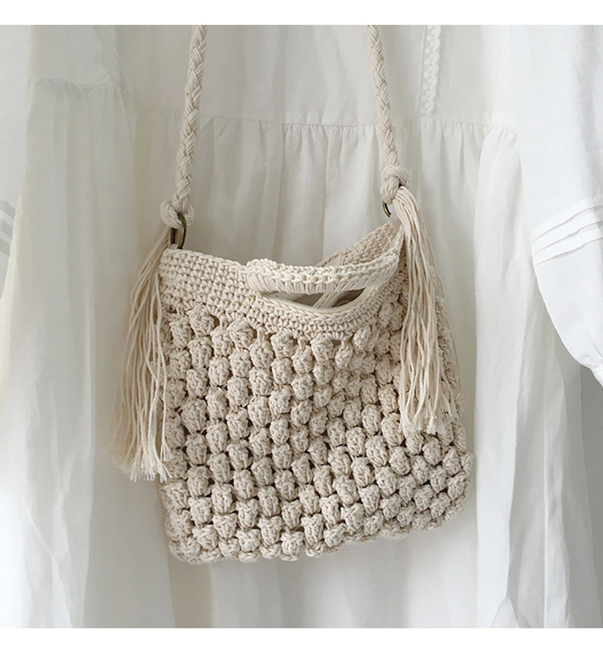Women’s Natural Cotton Casual Shoulder Bag for Boho Everyday Style & Gifts