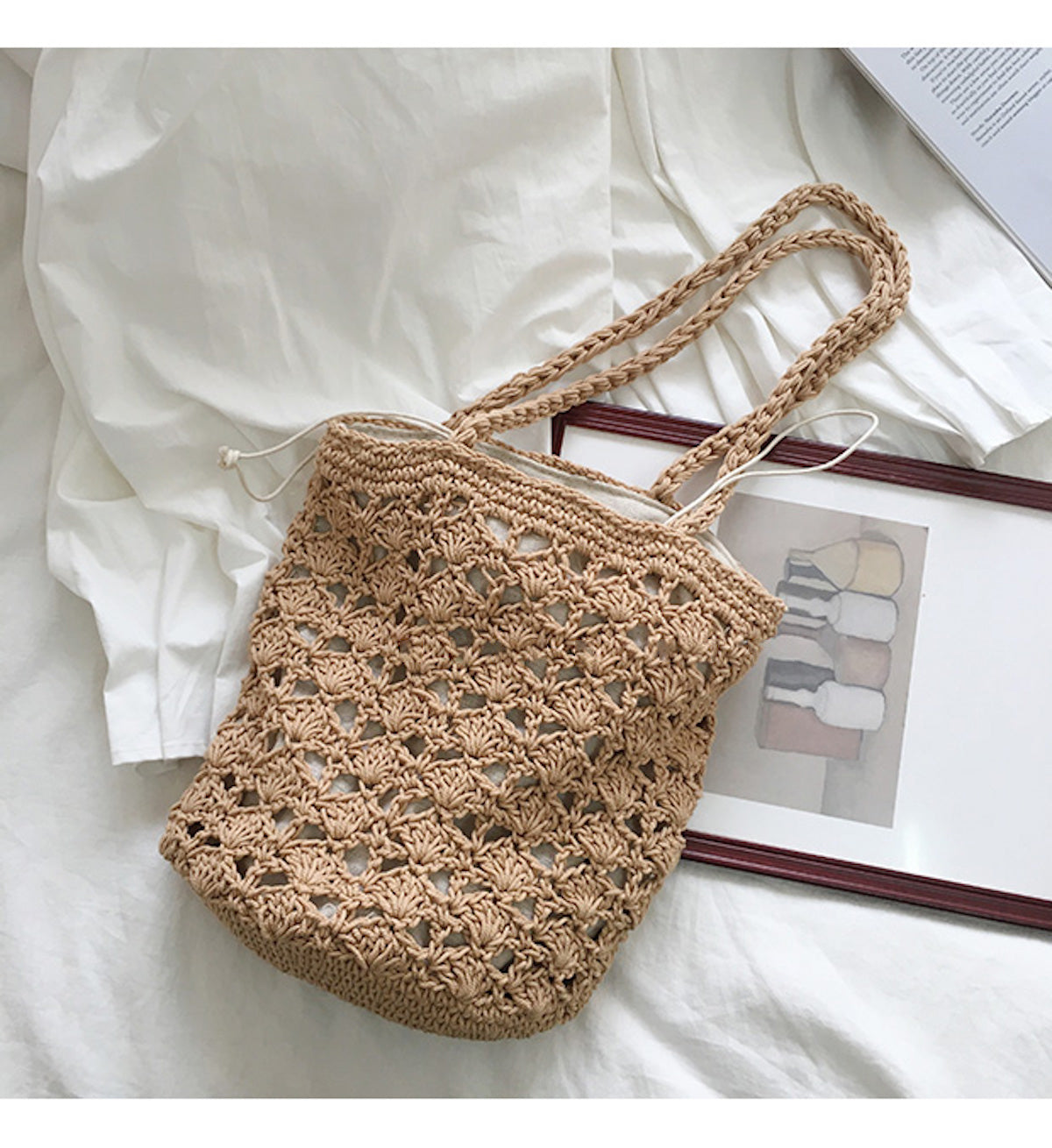 Women’s Handmade Crochet Bucket Shoulder Bag for Boho Everyday Style & Gifts