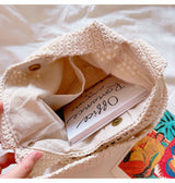 Women’s Cotton Crochet Shoulder Bag Bucket Bag for Boho Everyday Style & Gifts