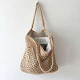 Women’s Retro Fish Net Cotton Knitted Shoulder Bag for Boho Everyday Style & Gifts