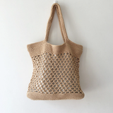 Women’s Retro Fish Net Cotton Knitted Shoulder Bag for Boho Everyday Style & Gifts