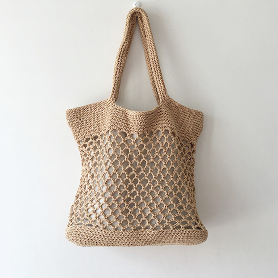 Women’s Retro Fish Net Cotton Knitted Shoulder Bag for Boho Everyday Style & Gifts