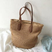 Women’s Retro Straw Woven Tote Bag for Beach, Vacation & Summer Outfits